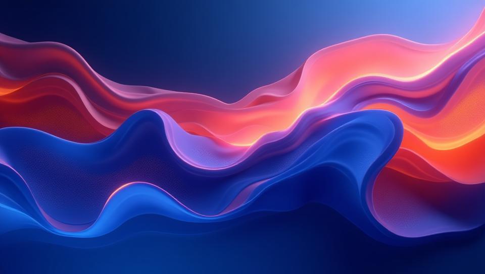Abstract graphic representing creative branding and refresh using fluid shapes and vibrant colors.